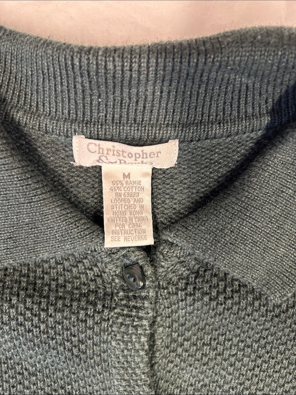 Christopher & Banks Green Collared Button Front Cardigan Sweater Medium M Cotton - Picture 3 of 8